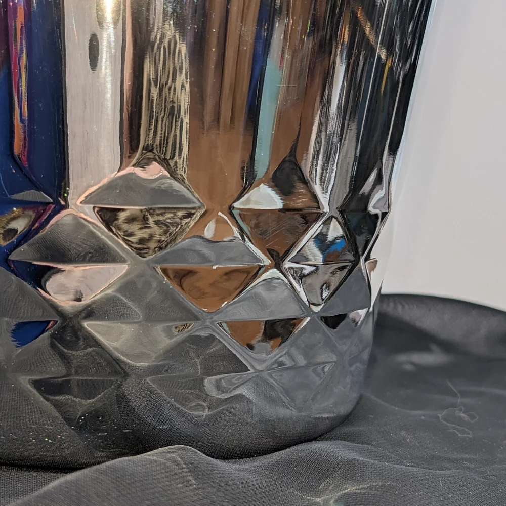 Greenbrier Intl NWOT ice bucket plastic mirror like silver 2 qt Set of 3